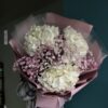 Воздушное облако из гортензий и гипсофилы