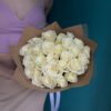 Монобукет из 25 белых роз