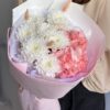 Букет-комплимент с гортензией и хризантемой