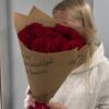 Монобукет из 11 красных роз 60 см