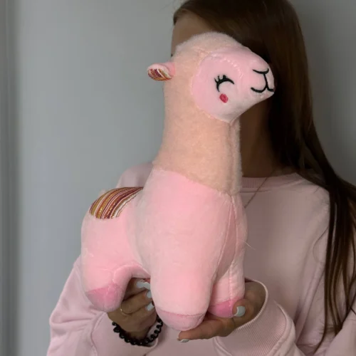 Мягкая игрушка Веселая розовая лама