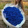 107 ярких синих эквадорских роз