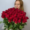 Шикарная коробка из 51 красной розы