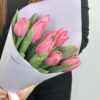 Букет из 9 розовых тюльпанов
