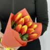 Букет из 9 оранжевых тюльпанов