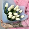 Букет из 15 белых тюльпанов