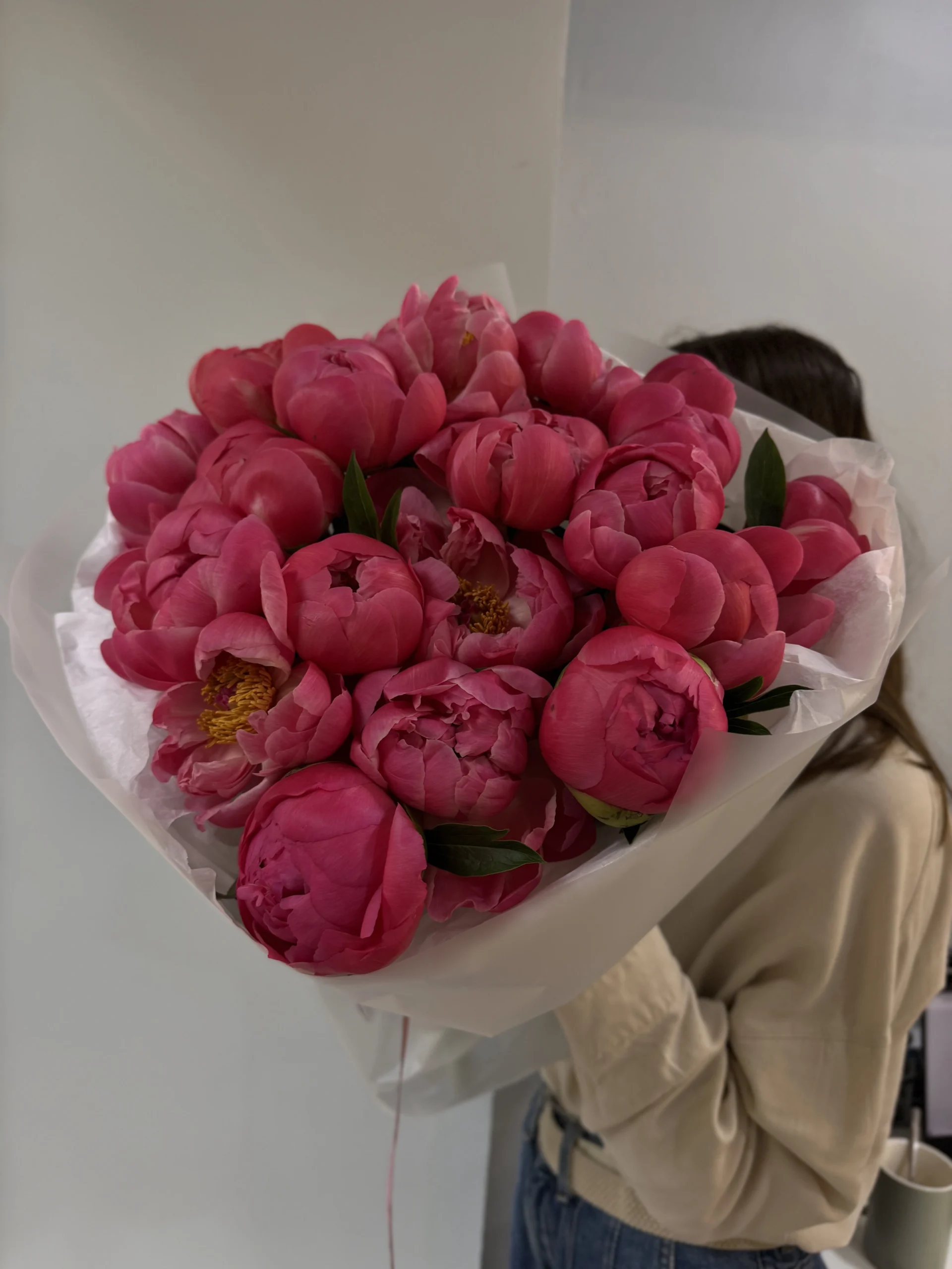 25 пионов Коралл Шарм